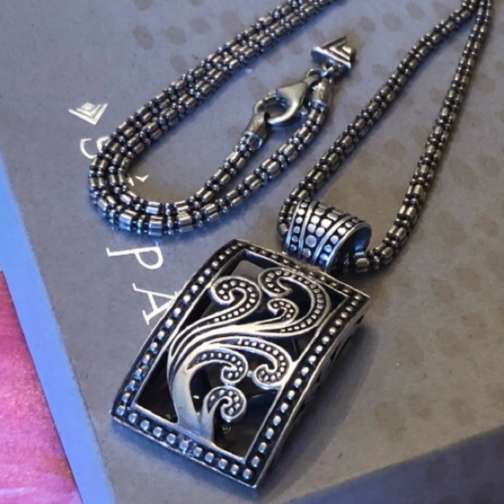 Silpada Sterling Silver Paisley Pendant on a Silpada Dot Dash Chain Necklace